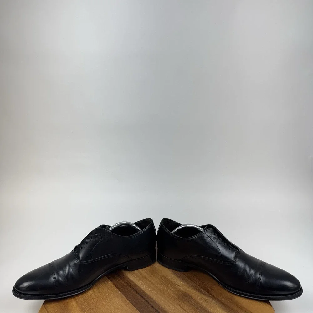Mens To Boot Adam Derrick Black Leather Cap Toe Dress Shoes Oxfords Size 10.5 D